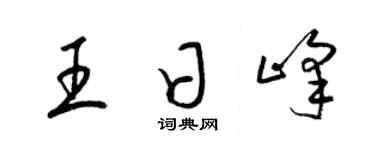 梁錦英王日峰草書個性簽名怎么寫