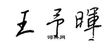 王正良王予暉行書個性簽名怎么寫