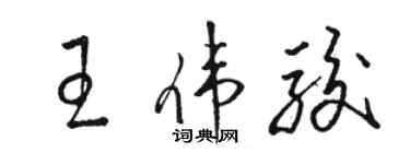 駱恆光王偉駿草書個性簽名怎么寫