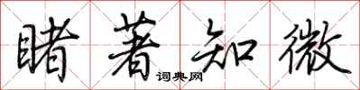 荊霄鵬睹著知微行書怎么寫