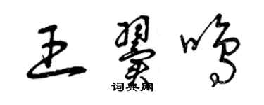 曾慶福王翼鳴草書個性簽名怎么寫