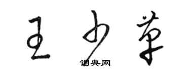 駱恆光王少革草書個性簽名怎么寫