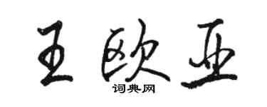 駱恆光王歐亞行書個性簽名怎么寫