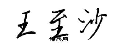 王正良王至沙行書個性簽名怎么寫