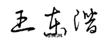 曾慶福王東潛草書個性簽名怎么寫