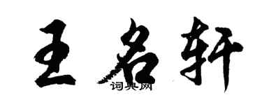 胡問遂王名軒行書個性簽名怎么寫