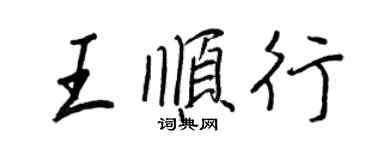 王正良王順行行書個性簽名怎么寫
