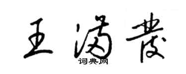 梁錦英王滿發草書個性簽名怎么寫