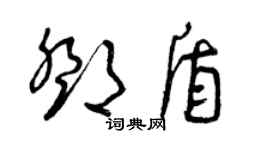 曾慶福鄧盾草書個性簽名怎么寫