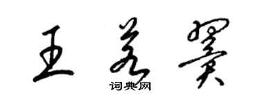 梁錦英王若翼草書個性簽名怎么寫