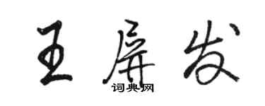 駱恆光王屏發行書個性簽名怎么寫