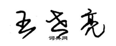 朱錫榮王世亮草書個性簽名怎么寫