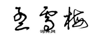 曾慶福孟雪梅草書個性簽名怎么寫