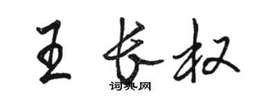駱恆光王長權行書個性簽名怎么寫