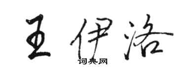 駱恆光王伊洛行書個性簽名怎么寫