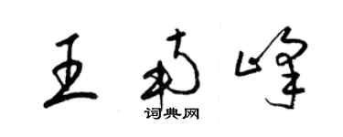 梁錦英王南峰草書個性簽名怎么寫