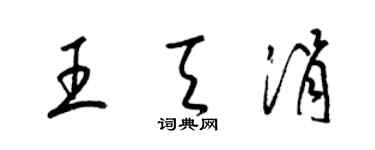 梁錦英王天涓草書個性簽名怎么寫