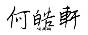 王正良何皓軒行書個性簽名怎么寫
