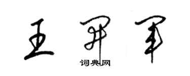 梁錦英王開軍草書個性簽名怎么寫