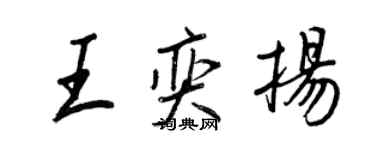 王正良王奕揚行書個性簽名怎么寫