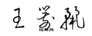 駱恆光王箭麗草書個性簽名怎么寫