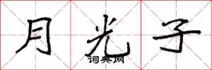 袁強月光子楷書怎么寫