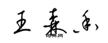 梁錦英王森香草書個性簽名怎么寫