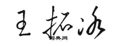 駱恆光王拓冰草書個性簽名怎么寫