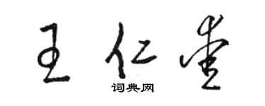 駱恆光王仁愛草書個性簽名怎么寫
