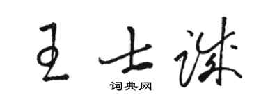 駱恆光王士誠草書個性簽名怎么寫