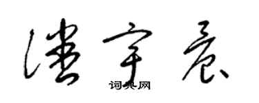 梁錦英潘宇晨草書個性簽名怎么寫