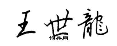 王正良王世龍行書個性簽名怎么寫