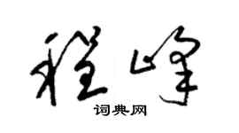 梁錦英程峰草書個性簽名怎么寫