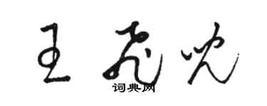 駱恆光王飛兒草書個性簽名怎么寫