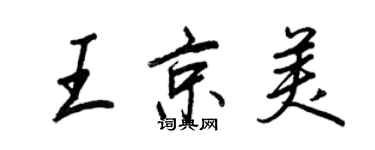 王正良王京美行書個性簽名怎么寫