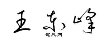 梁錦英王東峰草書個性簽名怎么寫