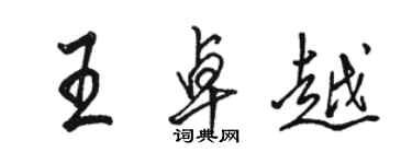 駱恆光王卓越行書個性簽名怎么寫