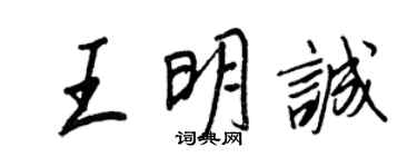 王正良王明誠行書個性簽名怎么寫