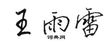 駱恆光王雨雷行書個性簽名怎么寫