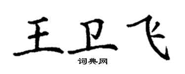 丁謙王衛飛楷書個性簽名怎么寫