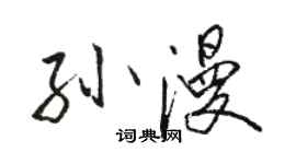 駱恆光孫漫行書個性簽名怎么寫