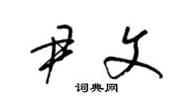 梁錦英尹文草書個性簽名怎么寫