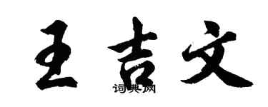 胡問遂王吉文行書個性簽名怎么寫