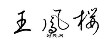 梁錦英王鳳櫻草書個性簽名怎么寫