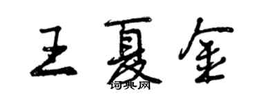 曾慶福王夏金行書個性簽名怎么寫