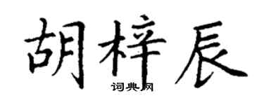 丁謙胡梓辰楷書個性簽名怎么寫
