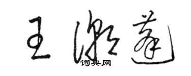 駱恆光王潮蓬草書個性簽名怎么寫