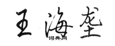 駱恆光王海壟行書個性簽名怎么寫