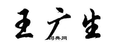 胡問遂王廣生行書個性簽名怎么寫