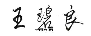 駱恆光王碧良行書個性簽名怎么寫